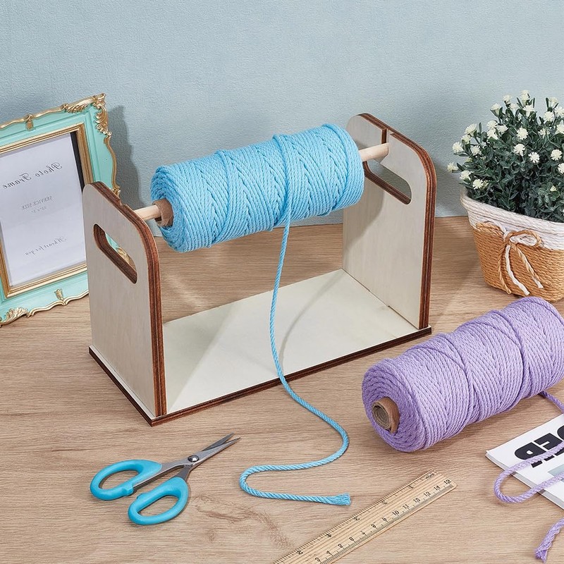 OLYCRAFT Wooden Spools Holder Sewing Yarn Roll Holder MDF Adjustable