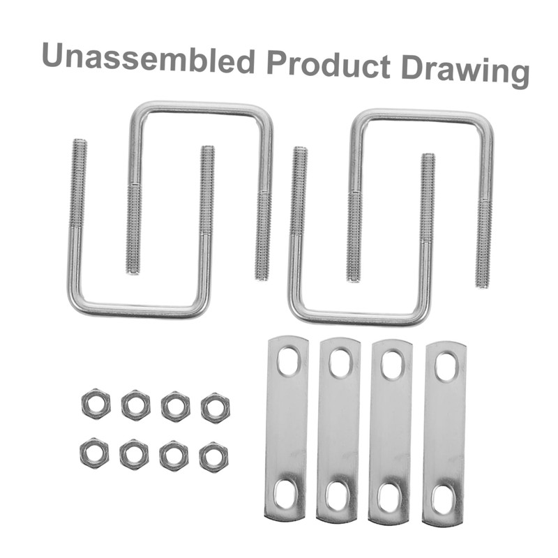 iplusmile 4pcs U-Shaped Square Clamp Stainless Steel U-Bolts for Secure