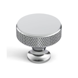 Coinkoly 10 Pack Polished Chrome Cabinet Knobs Single Hole Knurled Drawer Knobs Cupboard Door Knobs for Wardrobes UK0006