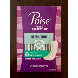 Poise Ultra Thin Pads Light Absorbency oder control 28 Count