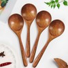 Suuwwn Natural Wooden Spoons, Set of 4 Wooden Spoons, Tablespoons,