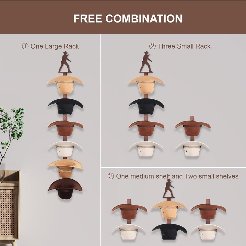 CANWUPON Cowboy Hat Rack Holder - Wild Western Style Design