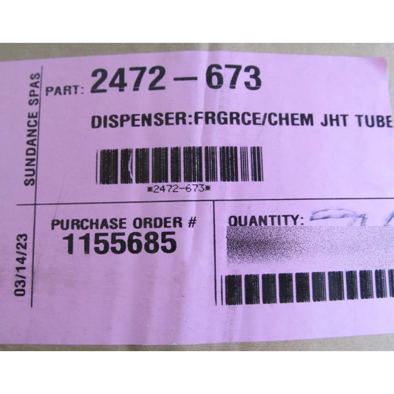 For Jacuzzi GENUINE JACUZZI SUNDANCE 2472-673 CHEMICAL DISPENSER/ FEEDER 1"