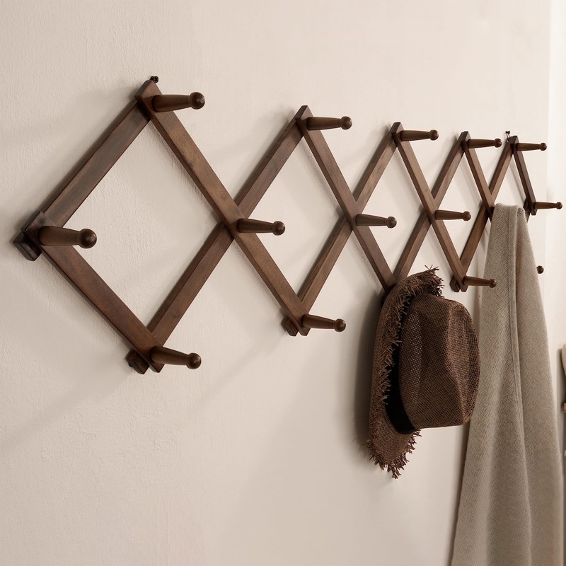 SKOLOO Accordion Wall Hanger with 16 Hooks, Modern Expandable Coat