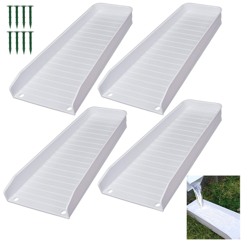 banapoy 4PCS Rain Gutter Downspout Splash Block, Gutters Downspout Extensions,