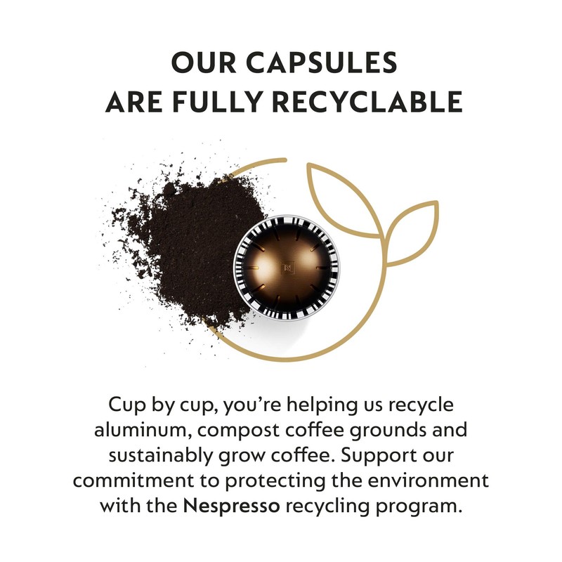 Nespresso Capsules Vertuo, Double Espresso Chiaro, Medium Roast Espresso Coffee,