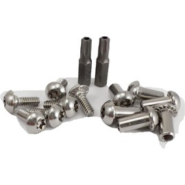 Harris Hardware 90209 T27 Torx Security Stainless Steel 10/24 Threaded Shoulder Bolts and Barrel Nuts for a 1/2 in. Panel and 2 Torx Bits