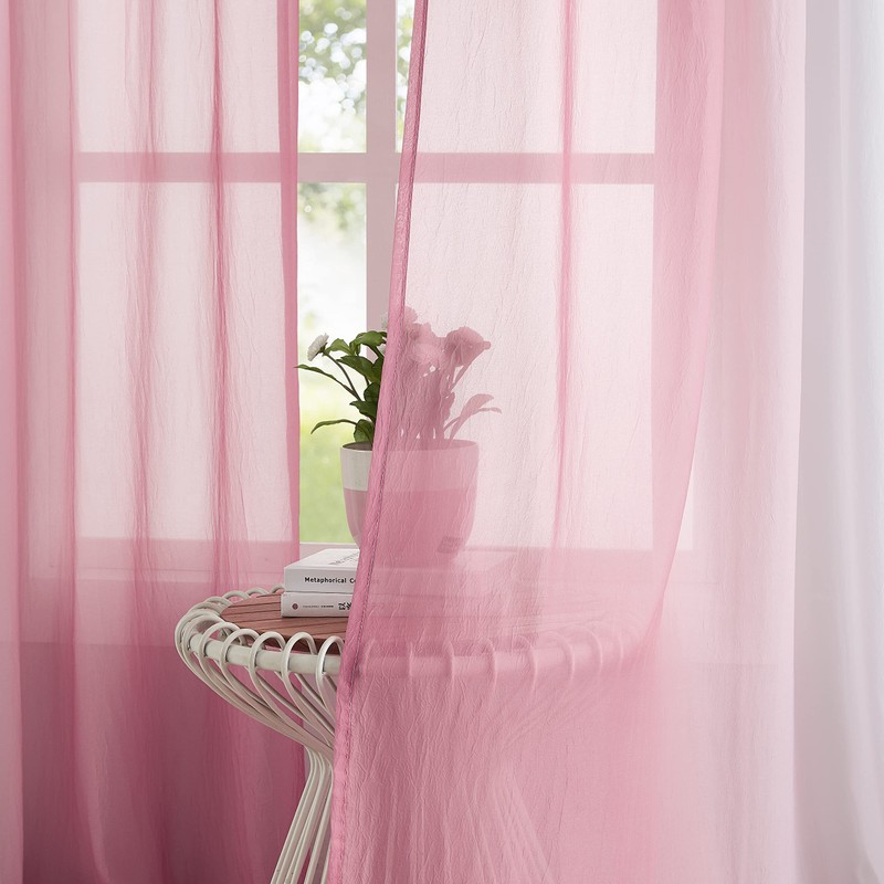 1 Piece Ombre Chiffon Sheer Window Scarf Valance Curtains 18ft