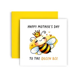 Huxters Mother's Day Card Happy Mother's Day to the Queen Bee - 14.8cm (Mothers Day Queen Bee)