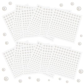 Naler 1830 Piezas Perlas de Espalda Plana para Manualidades DIY Perlas Autoadhesivas para Maquillaje Perlas de Pelo de Uñas La Fabricación de Joyas 10 Hojas 3/4 / 5/6 mm