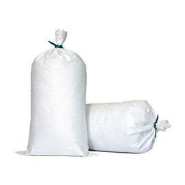 TerraRight Sandbags - Extra Durable Empty White Woven Polypropylene Sand Bags w/Ties, Max. UV Protection, 14" x 26" (10 Count)
