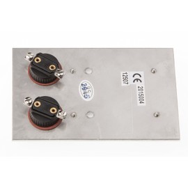 HUBER Flush-Mounted Bell Push Button 2 Compartments Made of Stainless Steel - Doorbell Push Button with Name Plate - Front Door Bell Flush-Mounted I Button Made of Brass - Bell Front Door 2