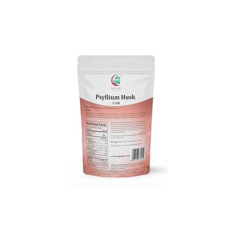 Psyllium Husk Whole 2 lb (32Oz), Use in Smoothies, Cooking