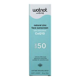 Wotnot Natural Zinc Face Sunscreen SPF 50 with CoQ10, 50g