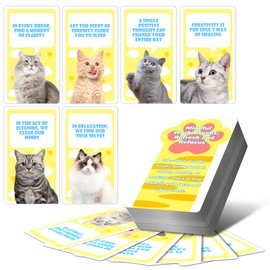 ZZBUY Cats Against Anxiety Cards, 50 Affirmation Cards for Anxiety Relief Items & Self Care Meditation Mindfulness Cards (Cats Against Anxiety Cards)
