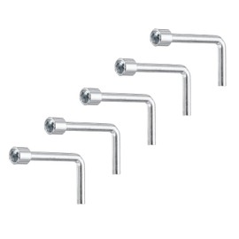 HARFINGTON 5pcs l Shaped Angled Open Hex Socket Wrench 10mm Metric Carbon Steel Single Ended 6 Point Socket Spanner for General Repairing Pipeline Bicycle Car Maintenance DIY Hand-making