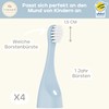 Yubabo Stück Aufsteckbürsten, Kopf für elektrische Zahnbürste für YubaBrush, 4er-Pack