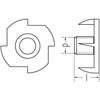 PARCO Drive-in Nuts M10 x 11 mm, Galvanised, Pack of