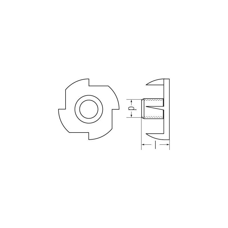 PARCO Drive-in Nuts M10 x 11 mm, Galvanised, Pack of