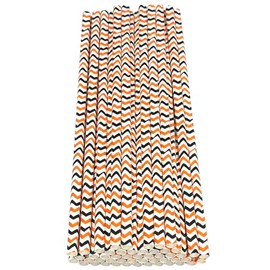 Haobase 50Pcs Paper Drinking Straws, Biodegradable Paper Straws for Drinking Cocktail, Coffee, Cold Drinks (Three-Coloured) (White/Orange Black Ripples)