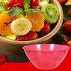 Red Plastic Serving Bowls Set of 2, Reusable Round Bowls