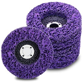 Lamsion 6 Pack 4-1/2" x7/8'' Strip Discs Rust Remover Wheel for Angle Grinders Clean and Remove Paint, Coating, Rust and Oxidation for Wood Metal Fiberglass Work Purple