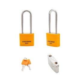 CINCINNO 1-3/16 in. Small Aluminum Key Lock，Keyed Alike Padlocks with Long Shackle for School Gym Locker, Toolbox,12 Pack