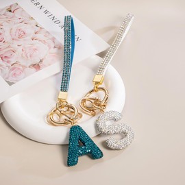 HAISWET Initial L Letter Key Chains for Car Keys Blue Keychain Lanyard Car Keychain Key Chain