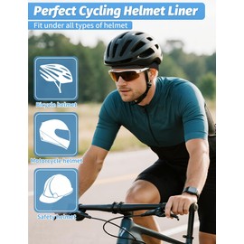 Becellen Pack of 3 Cycling Cap Under Helmet, Breathable Mesh Skull Cycling Cap, Lightweight Underhelmet Cap, Cycling Cap, Summer for Men and Women, black, Unit size