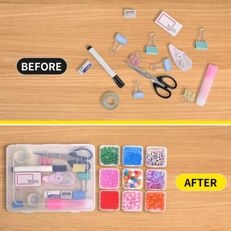 Bead Organizer Box, 30pcs Small Clear Plastic Storage Containers, Craft