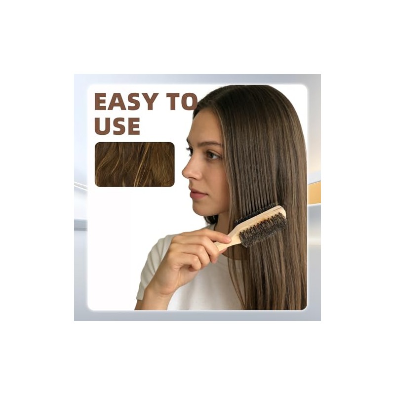 Flylin Paquete de 2 cepillos para barba hombres, Bambú Mango