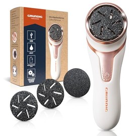 GRUNDIG Hornhautentferner elektrisch Hornhaut entfernen - schnell sch√∂ne F√º√üe - Fu√üpflege Set mit Hochleistungsakku I IPX7 Fu√ü Pedi Pedik√ºre (Hornhautentferner), Wei√ü