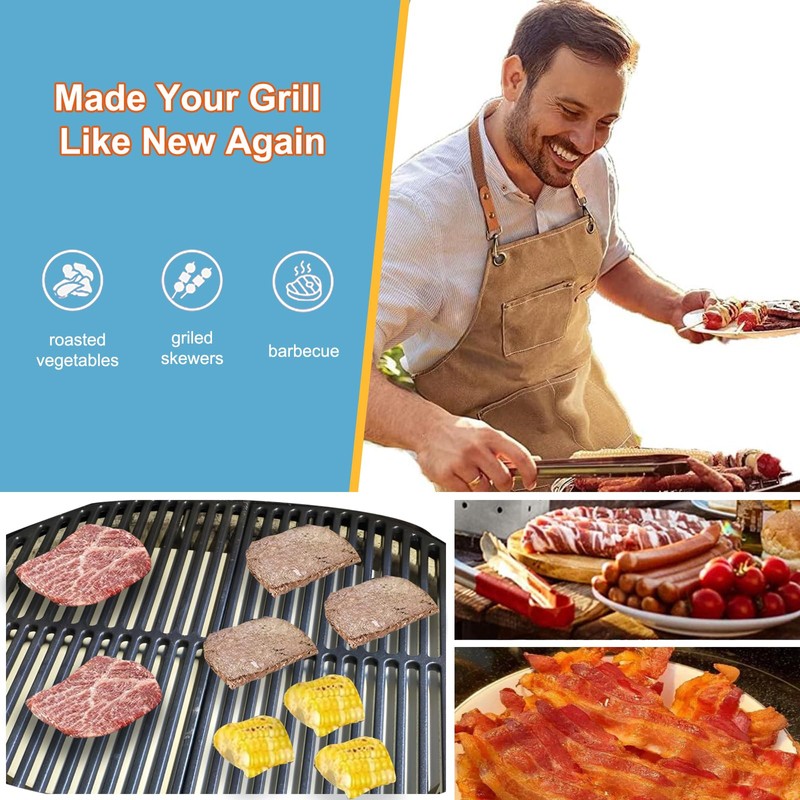 Derurizy 361 Searing Grate, Half-Moon Cast Iron Grill Grate, Extra