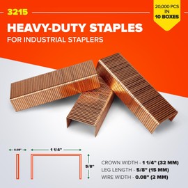 Heavy Duty Staples for CMB, HDCS, ADCSY 19-32, 1 1/4" x 5/8" x 0.08" (10 Boxes, 20000 pcs) - Non-Rusting Stainless Steel Staples - Industrial Staples - Box of Staples by IDL Packaging