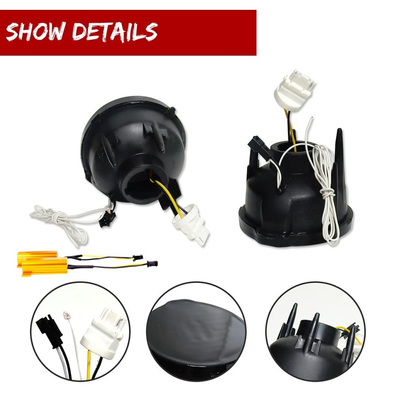 KENRTIR Smoked Lens DRL LED Turn Signal Lamp Compatible with