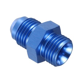 MACHSWON 6AN Flare to 6AN ORB O Ring Port Male Fuel Pump Rail Adapter Fuel Fitting Adapters for Car Aluminum Alloy Fuel Oil Line Pipe Connector Blue
