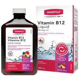 Wampole Vitamin Liquid B12 200 mcg/ml – Fast Liquid Absorption – 350 ml