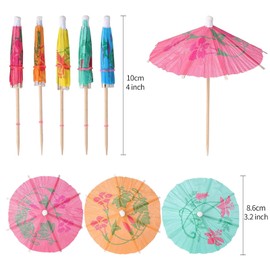 [100 PCS] Drink Umbrellas Cocktail Picks - Cocktail Umbrellas for Drinks, Mini Paper Umbrella Cocktail Toothpicks for Tropical Tiki Bar Hawaiian Beach Pool Luau Party Decorations