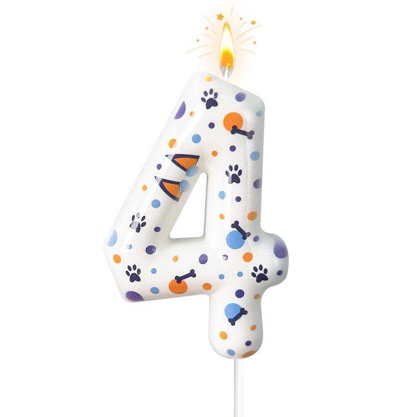 laackys Dog paw Themed Birthday Candles, Digital Dog paw Birthday