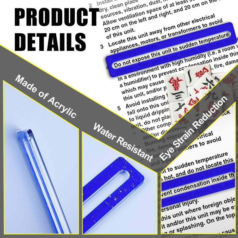 2Pcs Mahjong Line Finder, Mahjong Card Line Guide Bright Acrylic