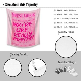 Pink Preppy Room Decor Aesthetic Tapestry Art Wall,Positive Affirmations Wall Decor Art Tapestry Wall Hanging Trendy Living Room Wall Decor Tapestry 40"x60"