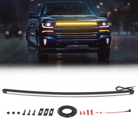 AKD Part 37" DRL Amber LED Grille Kit Front Grill Accent Lights Bar for 2014-2018 Chevy GM Silverado Position Light Marker Light