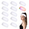 choyaxo 12Pcs White Headbands Sport Headbands Soft Stretchy Hair Accessories