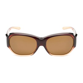 Solar Shield Polarized Fits over Santa Monica Rectangular Sunglasses CRML AMB Size M/L
