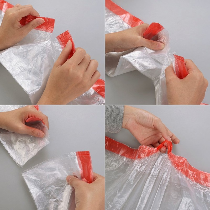 Fosly 10L Strong Drawstring Bin Liners, Transparent Bin Liners with