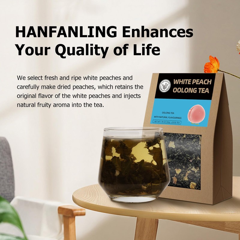 HANFANGLING White Peach Oolong Tea, Refreshing, Caffeine Alternative, Fresh Sweetness