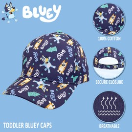 Bluey Hat Toddler Baseball Cap – Cute Hat for Kids, Adjustable Toddler Ball Cap, Bingo, Bandit Multicolor