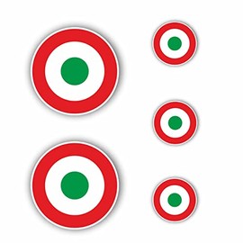AMA SHOP Set of stickers pvc Coccarda italia 5 PCS (2 pcs. 7 cm /3 pcs. 4 cm) |Sticker for Helmet, Motorcycle, Camper,Boat | autoTuning |