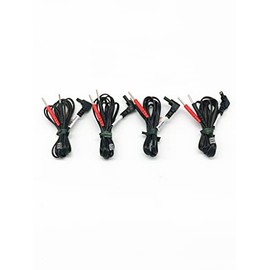 MSS OTC Premium Pair of 2 Black Lead Wires for TENS and EMS Units - Standard Female Plug-(2 Set)