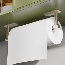 RARXTR Paper Towel Holder, Under Cabinet Paper Towel Holder for Kitchen, Adhesive Paper Towel Roll Rack for Bathroom Towel, Wall Mounted Brushed Grey Paper Towel Rack, SUS304 Stainless Steel…